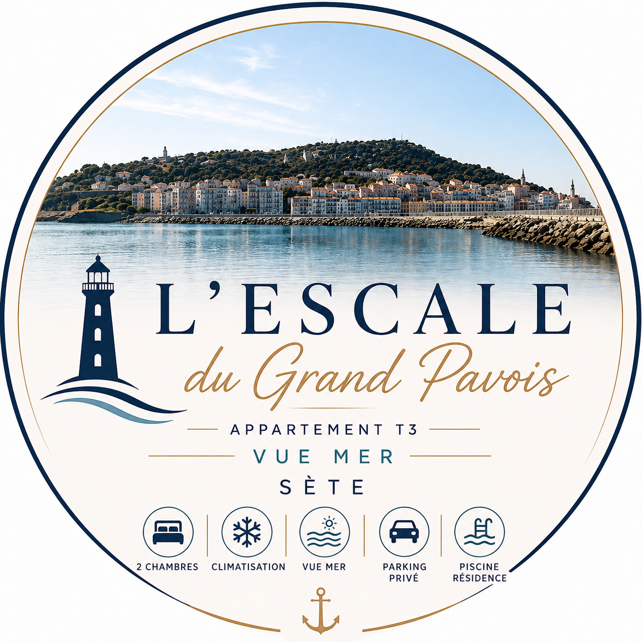 Vue mer en 1ère ligne, 2 chambres, Clim et Parking